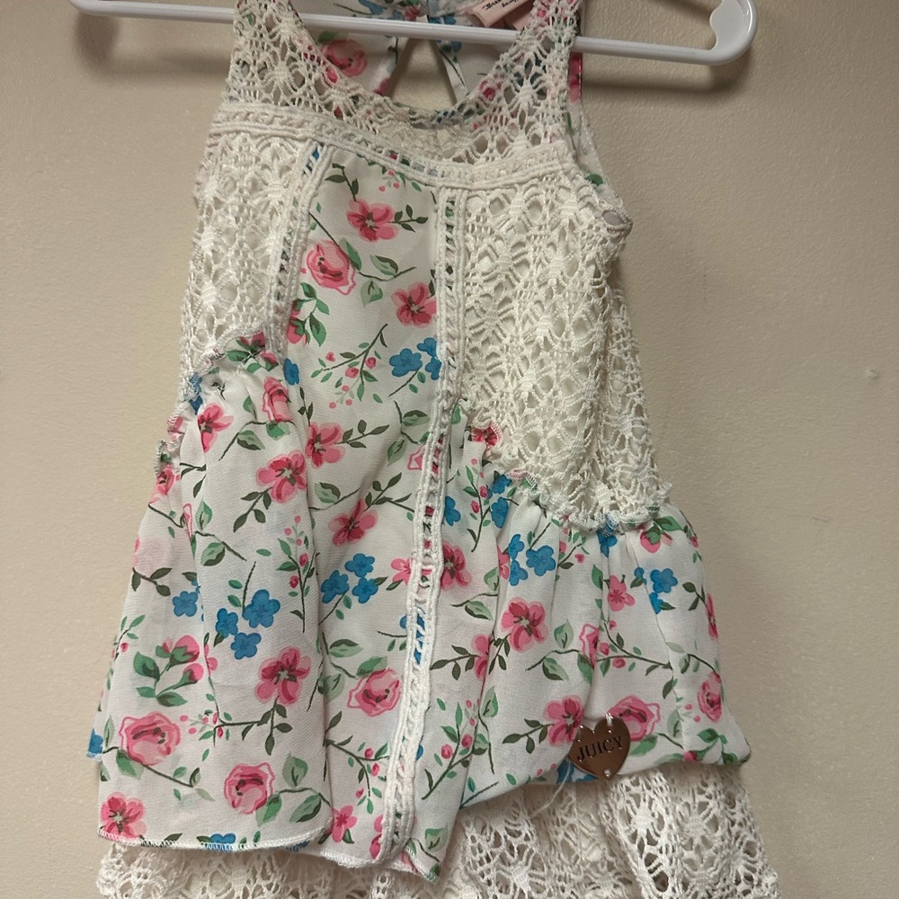 Juicy‎ Couture Floral Lace Kids Dress - Pink and Blue